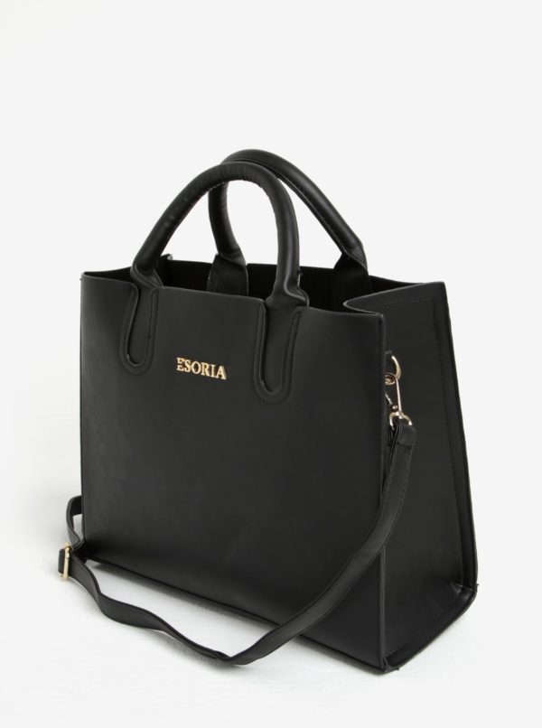 Čierna kabelka s detailmi v zlatej farbe Esoria Monda