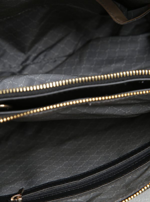 Čierna kabelka so zipsmi v zlatej farbe Esoria Polines
