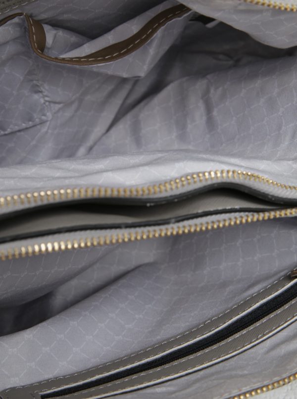 Sivá kabelka so zipsami v zlatej farbe Esoria Polines