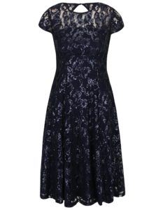 Tmavomodré čipkové šaty s flitrami Dorothy Perkins