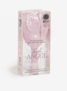 Svetloružový veľký hrebeň na vlasy v tvare anjelských krídel Tangle Angel