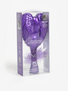 Fialový veľký hrebeň na vlasy v tvare anjelských krídel Tangle Angel