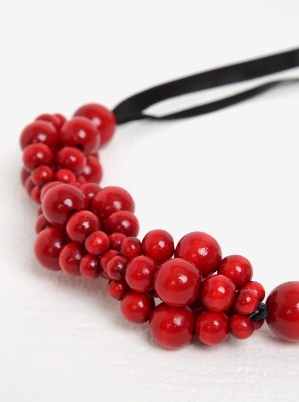Čierno-červený drevený náhrdelník KO-RA-LE Wav