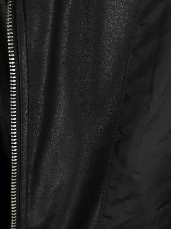 Čierna koženková bunda VERO MODA Juhuu