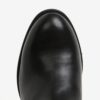 Čierne dámske kožené členkové topánky s umelým kožúškom Vagabond Cary