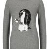Sivý sveter s motívom tučniakov z flitrov Dorothy Perkins