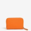 Oranžová kožená malá peňaženka na zips ZOOT