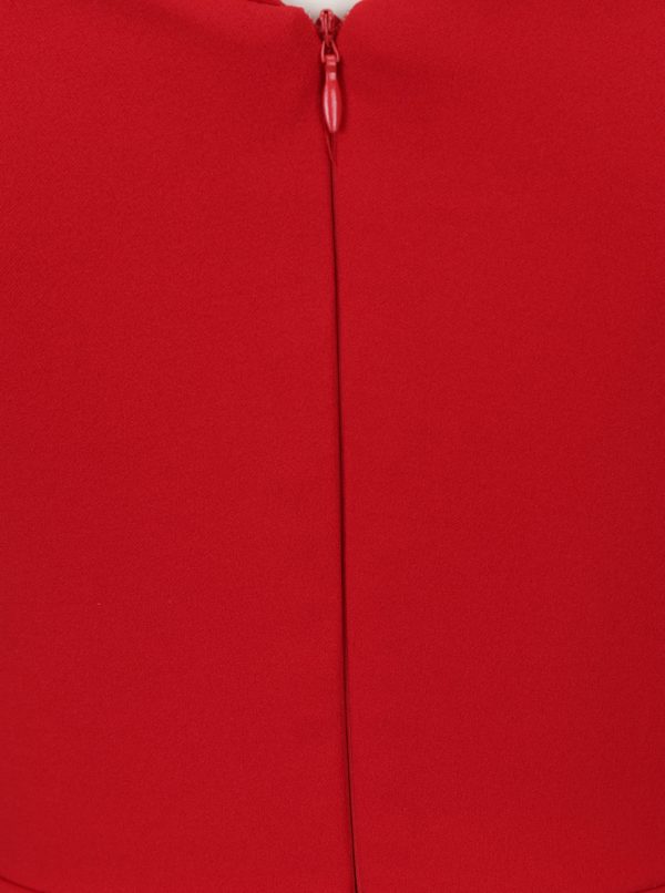 Červené puzdrové šaty s uzlom v dekolte ZOOT