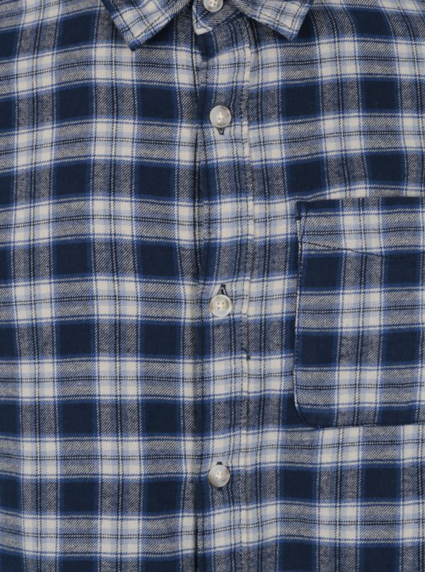 Modrá károvaná košeľa Jack & Jones Vintage Midleton