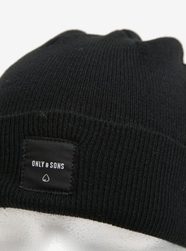 Súprava čiapky a rukavíc v čiernej farbe ONLY & SONS X-box