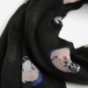 Čierna vzorovaná melírovaná šatka Pieces Amisty