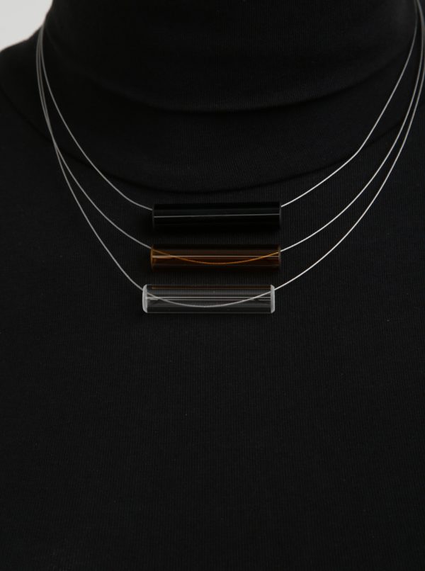 Čierno-oranžový sklenený náhrdelník KO-RA-LE Tri
