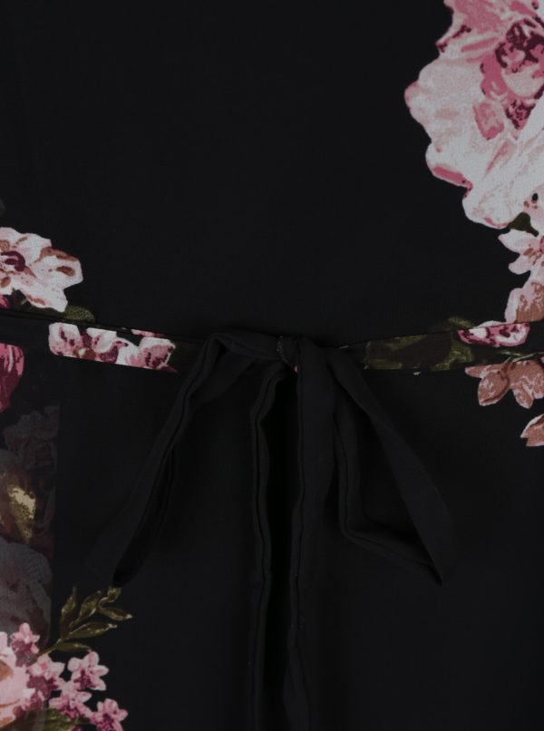 Čierne voľné kvetované šaty VILA Olisi