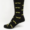 Čierno-žlté unisex ponožky s motívom fúzov Fusakle Fúzač Betmen