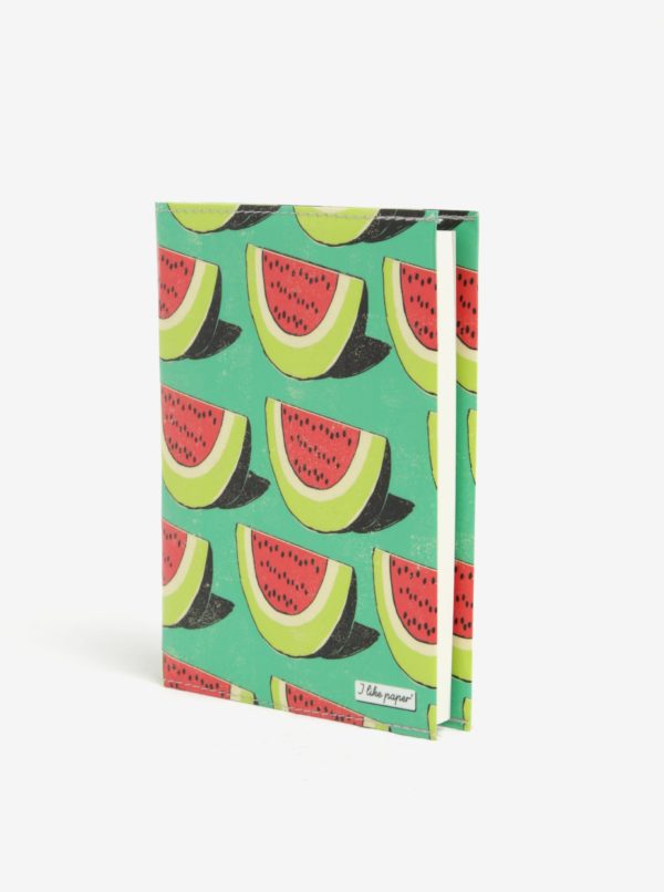 Zelený zápisník s motívom melónov I Like Paper A6