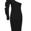 Čierne asymetrické puzdrové šaty AX Paris