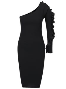 Čierne asymetrické puzdrové šaty AX Paris