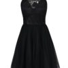Čierne šaty s tylovou sukňou Chi Chi London Terrie
