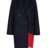 Modrý dámsky tenký vlnený kabát Tommy Hilfiger