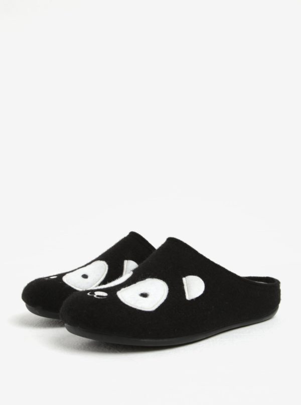 Čierne dámske papuče s motívom pandy OJJU