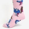 Ružové unisex vzorované ponožky Happy Socks Glove Chief