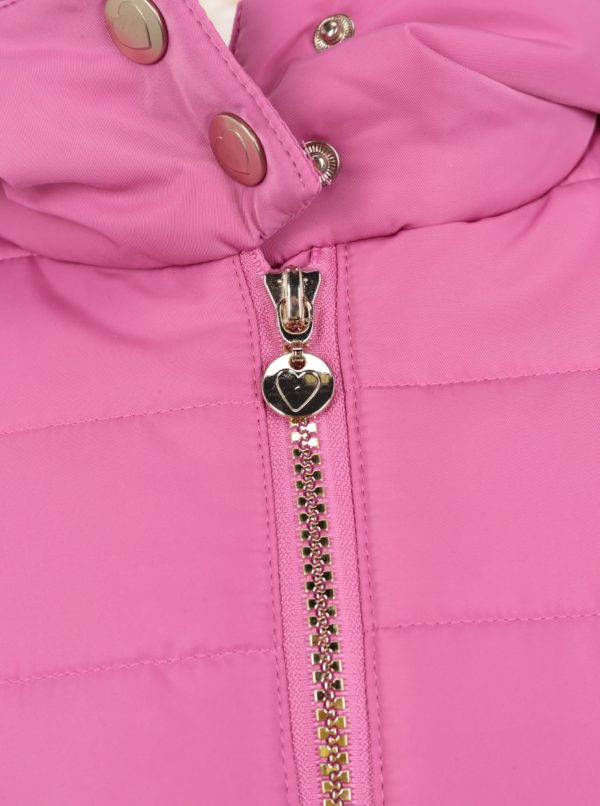 Ružový dievčenský vodovzdorný zimný prešívaný kabát 5.10.15.