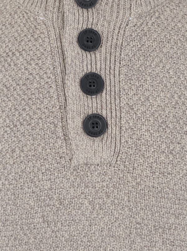 Béžový melírovaný sveter s gombíkmi JP 1880