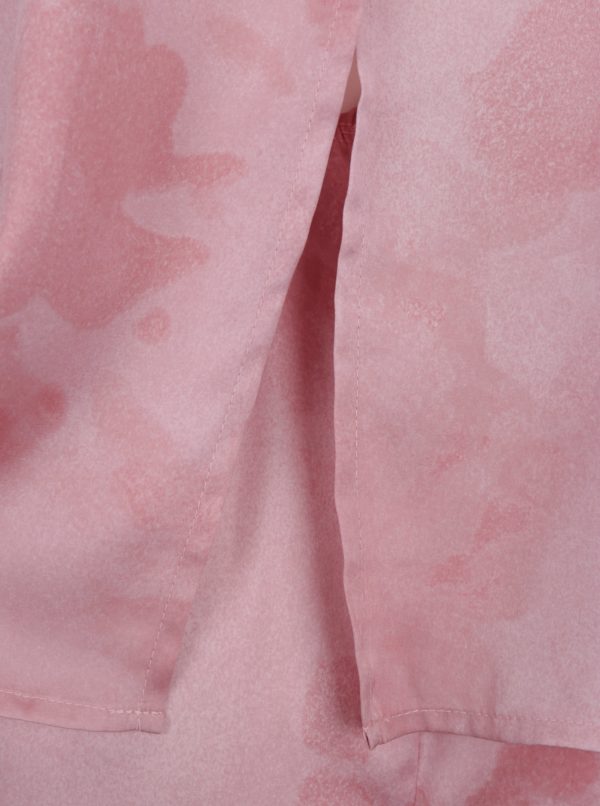 Ružová súprava pyžama s čiernym lemom a masky na spanie DKNY