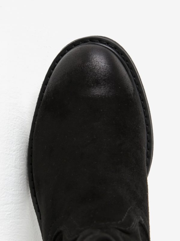 Čierne zimné členkové topánky v semišovej úprave ONLY Daria