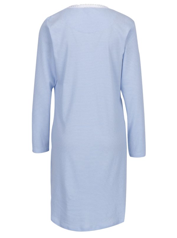 Bielo-modrá pruhovaná nočná košeľa Ralph Lauren Henley