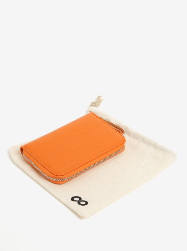 Oranžová kožená malá peňaženka na zips ZOOT