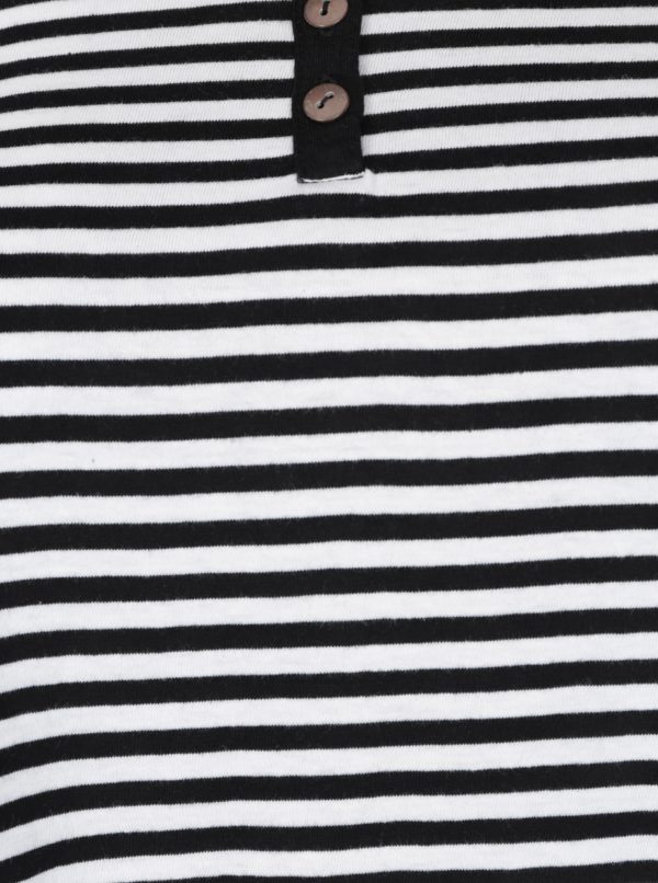 Bielo-čierne pruhované tričko s dlhým rukávom Ulla Popken