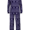 Fialové fleecové pyžamo s vianočným motívom M&Co  