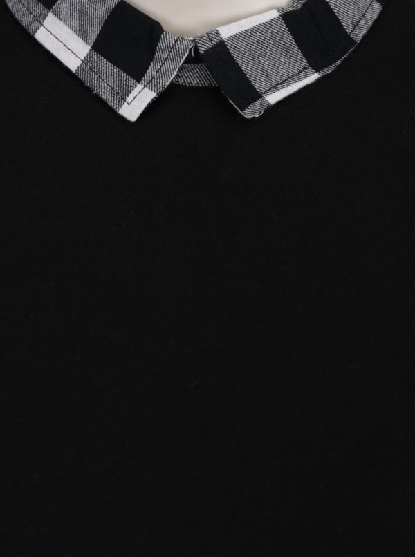 Sivo-čierne tričko s golierom Haily´s Tubi