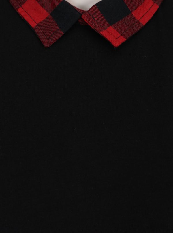 Červeno-čierne tričko s golierom Haily´s Tubi