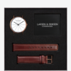 Unisex hodinky v medenej farbe s hnedým koženým remienkom LARSEN & ERIKSEN  37 mm