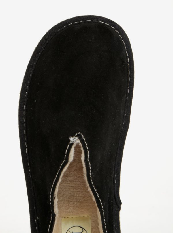 Čierne dámske semišové papuče OJJU
