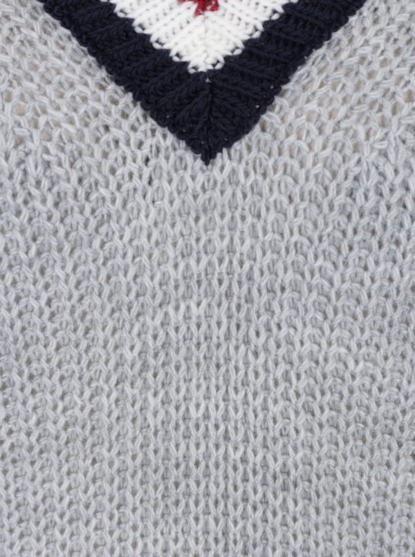 Sivý sveter s véčkovým výstrihom Haily´s Giulia
