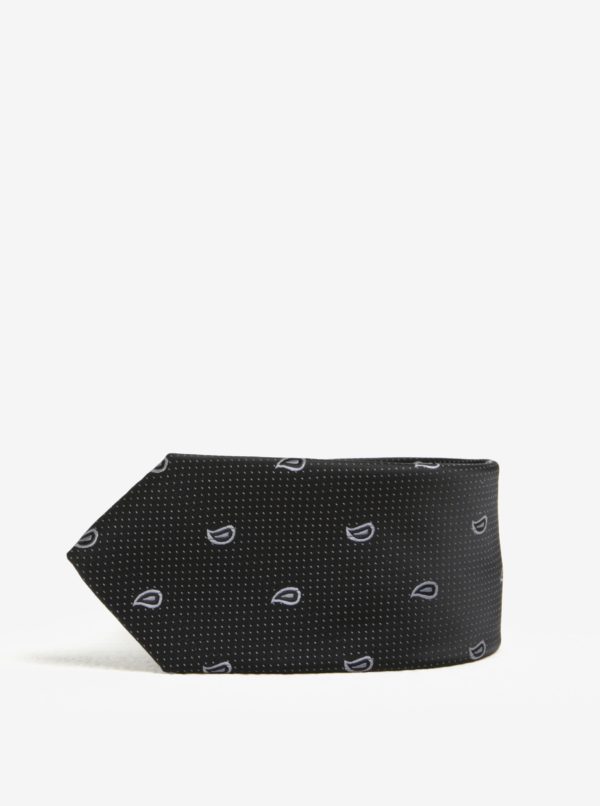 Čierna vzorovaná kravata Selected Homme Xin Tie