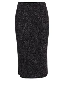 Čierna vzorovaná metalická sukňa Dorothy Perkins