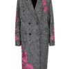 Krémovo-čierny vzorovaný kabát s výšivkou Miss Selfridge