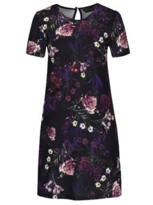 Čierne kvetinové šaty s krátkym rukávom Dorothy Perkins