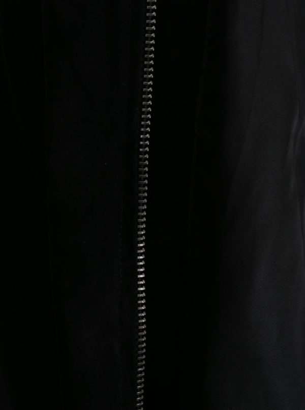Čierna kožená bunda Selected Femme Sanella