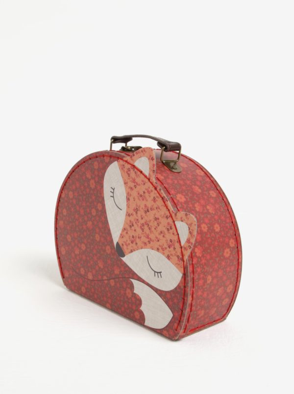 Súprava dvoch červených kufríkov v tvare líšky Sass & Belle