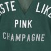 Zelené tričko s potlačou a priesvitným dekoltom ONLY Champagne