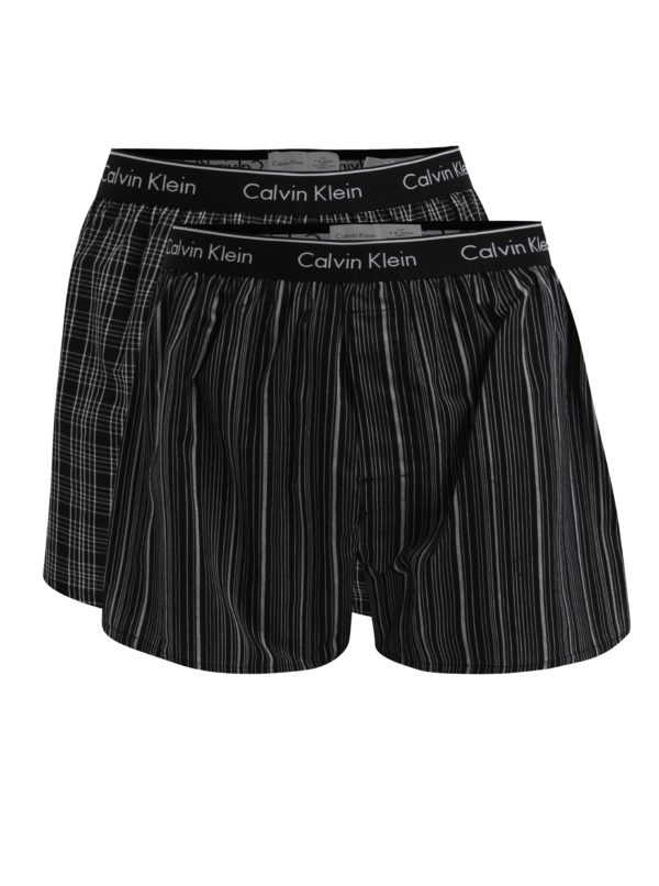 Súprava dvoch vzorovaných classic fit trenírok v čiernej farbe Calvin Klein Underwear