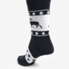 Tmavomodré unisex ponožky s jeleňom Fusakle Zimný paroháč