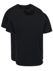 Súprava dvoch pánskych čiernych slim fit basic tričiek pod košeľu Calvin Klein Underwear