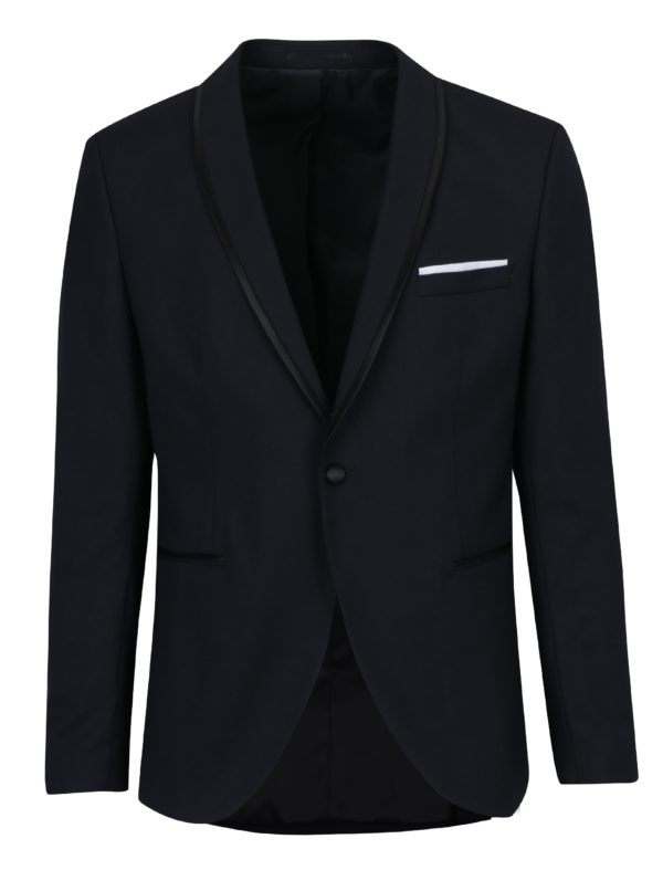 Tmavomodré oblekové sako s prímesou vlny Selected Homme Done-Tux