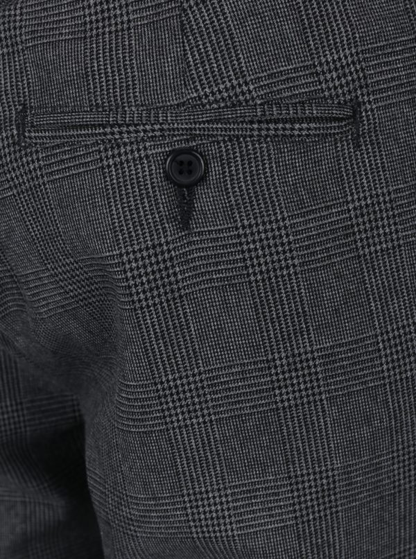 Sivé kockované formálne skinny nohavice Burton Menswear London 